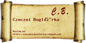 Czeczei Boglárka névjegykártya